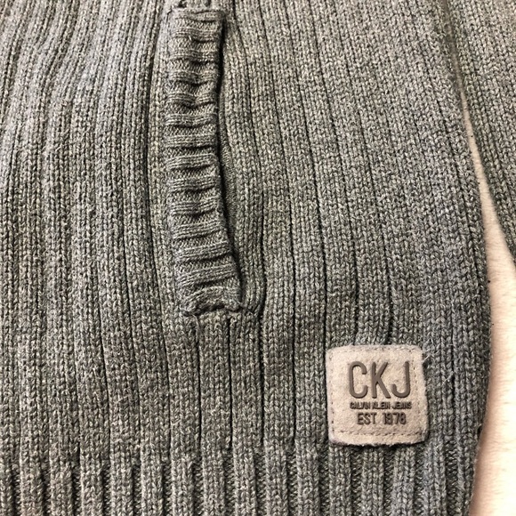 Calvin Klein Grey Zip Up Sweater Med - Picture 4 of 10